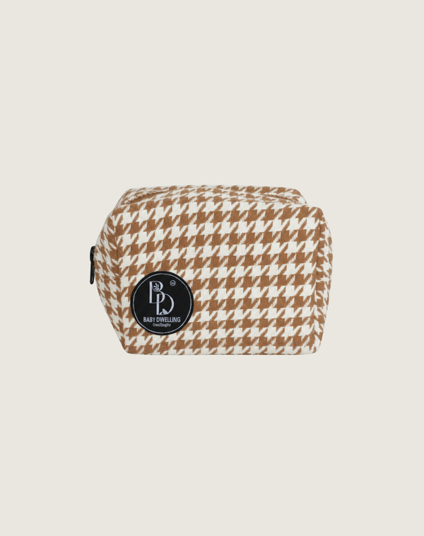 Haven Pouch Mocha Cream Houndstooth